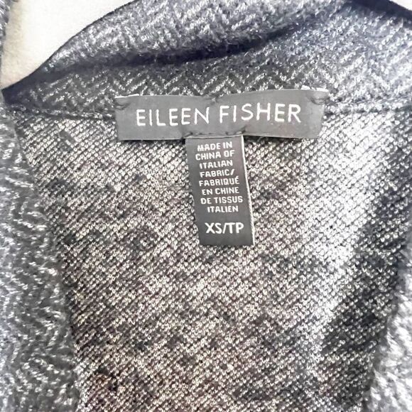 Eileen Fisher Wool Blend Jacket Gray Long Sleeve Collared Open Front Size XS - Picture 3 of 5
